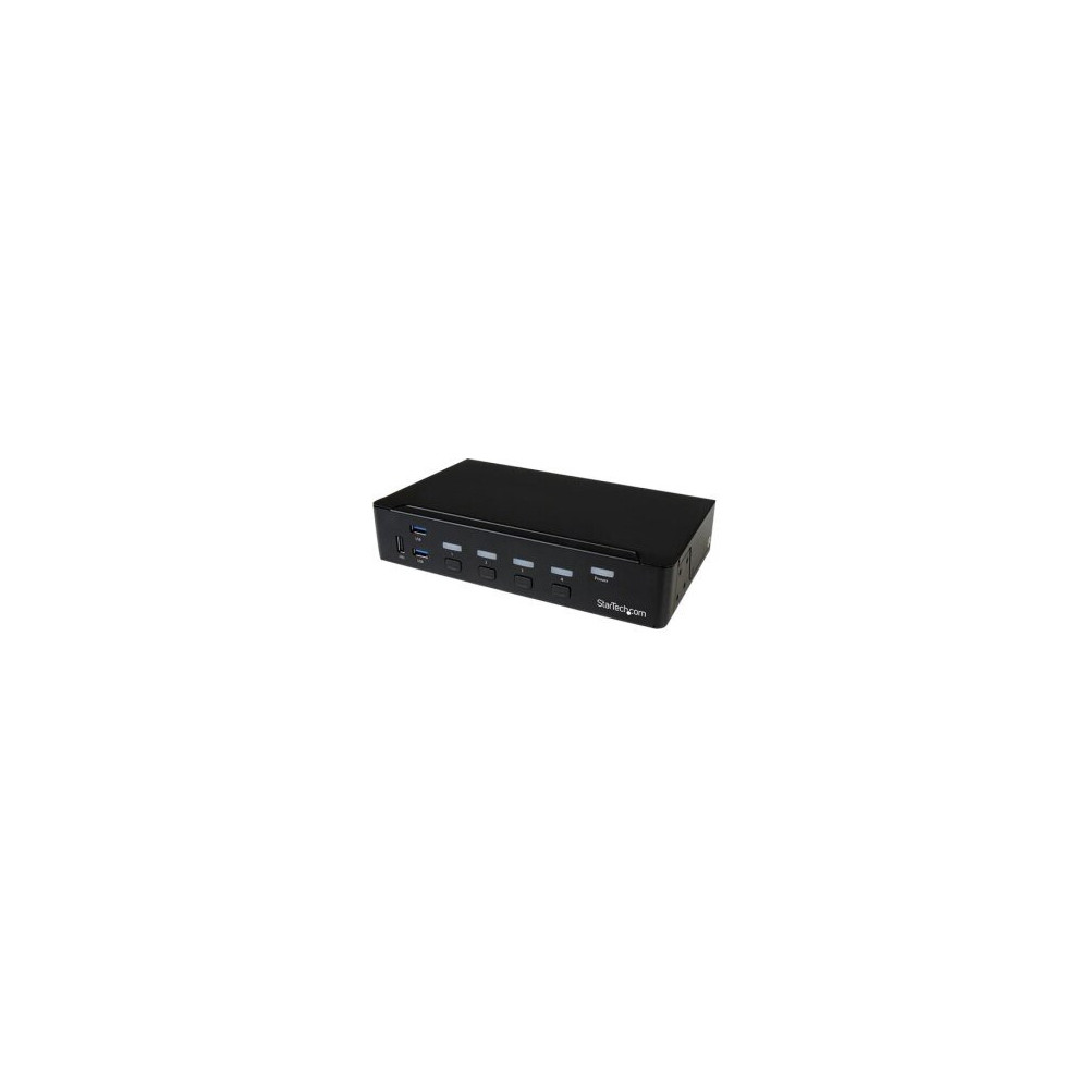 StarTech.com Switch Commutatore KVM a 4 Porte DisplayPort con Hub USB 3.0 - 4K - 3840 x 2160 Pixel - 4K Ultra HD - Montaggio rac