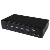 StarTech.com Switch Commutatore KVM a 4 Porte DisplayPort con Hub USB 3.0 - 4K - 3840 x 2160 Pixel - 4K Ultra HD - Montaggio rac