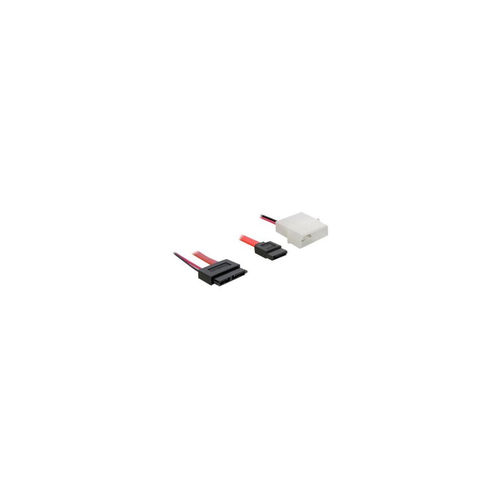 Delock Cable SATA Slimline female + 2pin power > SATA - 0,3 m - Rosso