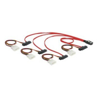 Delock Cable mini SAS 36pin to 4x SAS 29pin - Rosso - 0,5 m - Mini SAS 36pin/4 SAS 29pin + 5¼” Power
