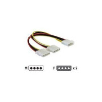 Delock Y-Cable Power > 2x 4pin Molex - 0,11 m - 4pin Molex - 4pin Molex