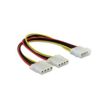 Delock Y-Cable Power > 2x 4pin Molex - 0,11 m - 4pin Molex - 4pin Molex
