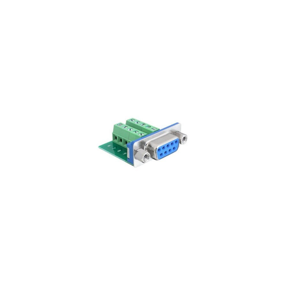 Delock 65268 - Sub-D 9 pin - Terminal block 10 pin - Verde