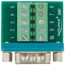 Delock Sub-D 9-p M - 9-p D-Sub M - Verde - Argento - 1 pezzo(i)