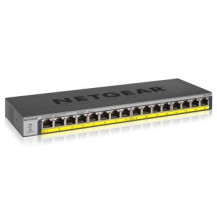 Netgear GS116PP - Non gestito - Gigabit Ethernet (10/100/1000) - Supporto Power over Ethernet (PoE) - Montaggio rack