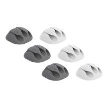 Delock 18297 - Supporto per cavo - Scrivania/Parete - Gomma termoplastica (TPR) - Grigio - Bianco