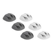 Delock 18297 - Supporto per cavo - Scrivania/Parete - Gomma termoplastica (TPR) - Grigio - Bianco