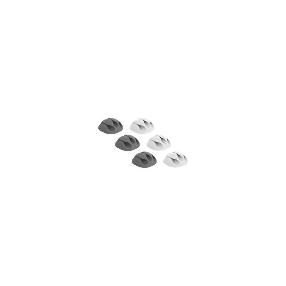 Delock 18297 - Supporto per cavo - Scrivania/Parete - Gomma termoplastica (TPR) - Grigio - Bianco