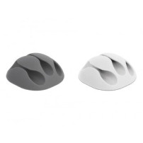 Delock 18297 - Supporto per cavo - Scrivania/Parete - Gomma termoplastica (TPR) - Grigio - Bianco