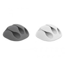 Delock 18297 - Supporto per cavo - Scrivania/Parete - Gomma termoplastica (TPR) - Grigio - Bianco