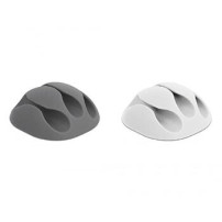 Delock 18297 - Supporto per cavo - Scrivania/Parete - Gomma termoplastica (TPR) - Grigio - Bianco
