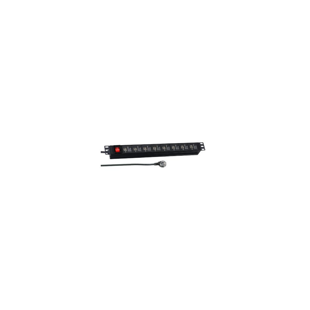 EFB Elektronik 19“ 1HE Steckdosenleiste 16 x USB mit Schalter schwarz