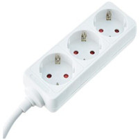 EFB Elektronik Steckdosenleiste 3 x Schutzkontakt ohne Schalter weiß