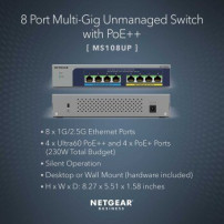 Netgear MS108UP 8-Port Ultra60 PoE++ Multi-Gigabit 2.5G Ethernet Unmanaged Switch mit 230W