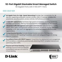 D-Link DGS-1510-52X switch di rete Gestito L3 Gigabit Ethernet (10/100/1000) 1U Nero