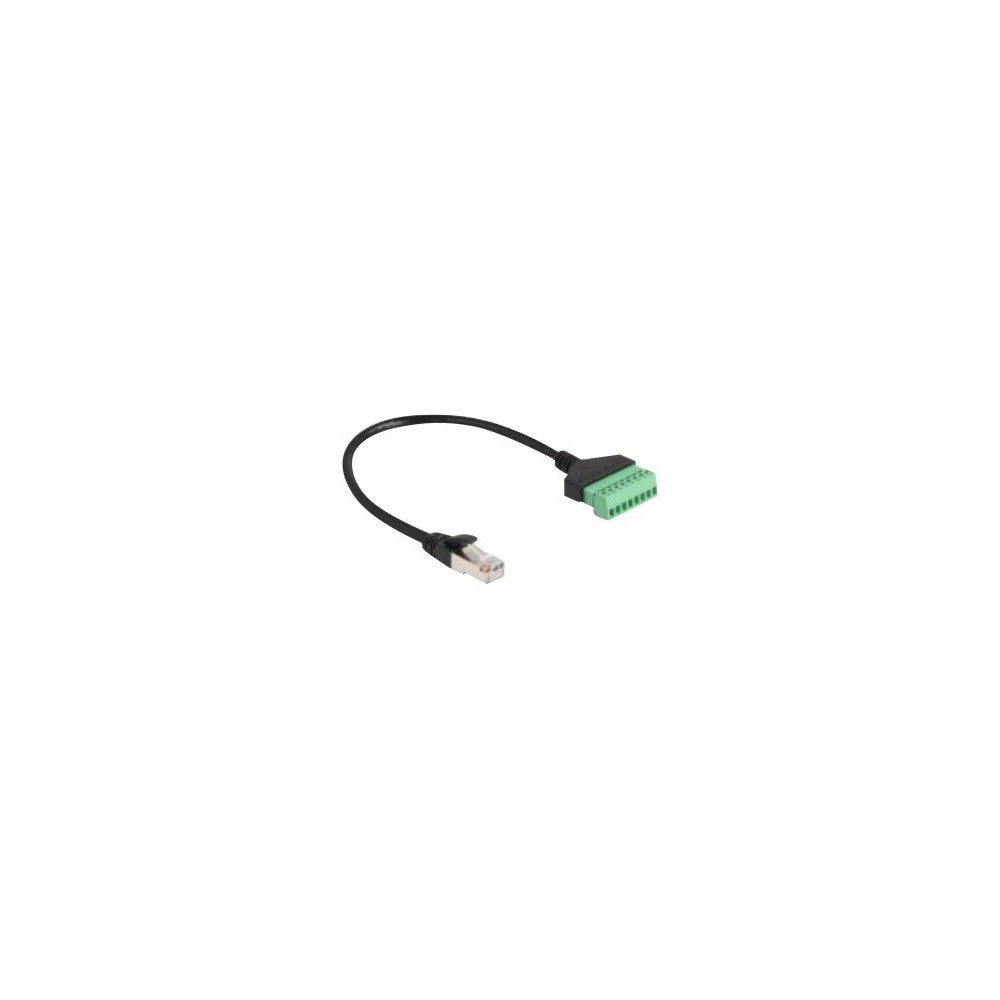 Delock RJ45 Kabel Cat.6 Stecker zu Terminalblock Adapter 30 cm 2-teilig - Adattatore - Rete