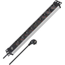 Brennenstuhl 1390007009 - 2 m - 9 presa(e) AC - Alluminio - Alluminio - Nero - 16 A - Nero