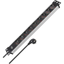 Brennenstuhl 1390007009 - 2 m - 9 presa(e) AC - Alluminio - Alluminio - Nero - 16 A - Nero