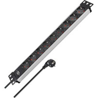 Brennenstuhl 1390007009 - 2 m - 9 presa(e) AC - Alluminio - Alluminio - Nero - 16 A - Nero