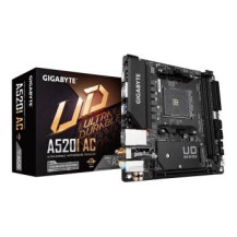 Gigabyte A520I AC - 1.0 - Scheda madre - Mini-ITX - Socket AM4 - Chipset AMD A520 - USB 3.2 Gen 1 - Gigabit LAN, Wi-Fi, Bluetoot