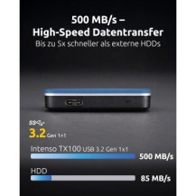 Intenso TX100 - SSD - 250 GB - esterno (portatile) - USB 3.2 Gen 1x1 (connettore USB-C)