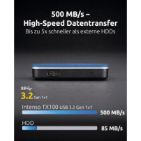 Intenso TX100 - SSD - 250 GB - esterno (portatile) - USB 3.2 Gen 1x1 (connettore USB-C)