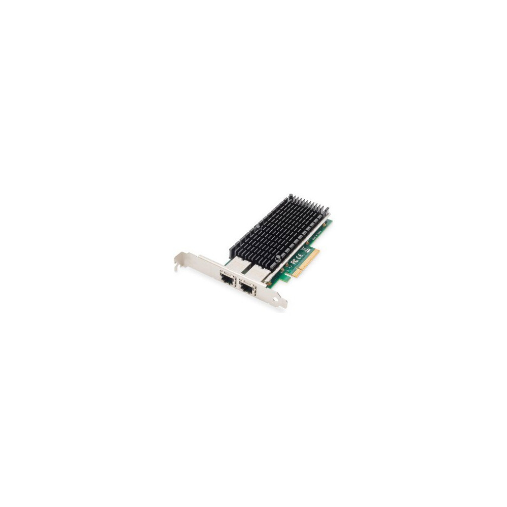 DIGITUS Scheda di rete Ethernet a 10 Gigabit a 2 porte, RJ45, PCI Express, chipset Intel
