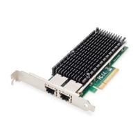 DIGITUS Scheda di rete Ethernet a 10 Gigabit a 2 porte, RJ45, PCI Express, chipset Intel