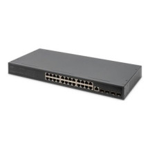DIGITUS 24- Port Gigabit Switch, 19 Zoll, Managed, 4 SFP+ Uplinks