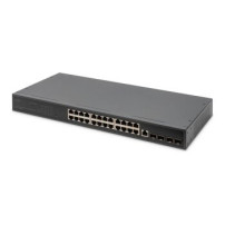 DIGITUS 24- Port Gigabit Switch, 19 Zoll, Managed, 4 SFP+ Uplinks