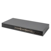 DIGITUS 24- Port Gigabit Switch, 19 Zoll, Managed, 4 SFP+ Uplinks