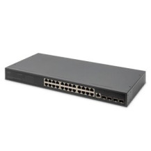 DIGITUS 24- Port Gigabit Switch, 19 Zoll, Managed, 4 SFP+ Uplinks