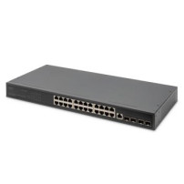 DIGITUS 24- Port Gigabit Switch, 19 Zoll, Managed, 4 SFP+ Uplinks