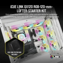 Corsair iCUE LINK QX120 RGB - Ventola per case - con sensore di temperatura - 120 mm - bianco (confezione da 3)