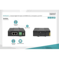 DIGITUS Iniettore PoE Gigabit Ethernet, industriale