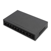 DIGITUS Switch di rete PoE Fast Ethernet a 8+2 porte, desktop, non gestito, 60 W, af/at