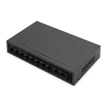 DIGITUS Switch di rete PoE Fast Ethernet a 8+2 porte, desktop, non gestito, 60 W, af/at