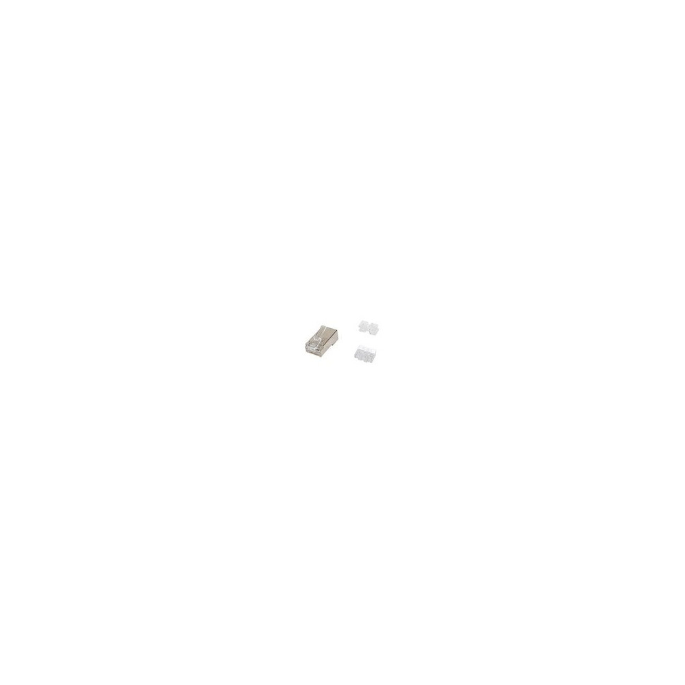 Equip Cat.6A RJ45 Connettore schermato - 100 pezzi per confezione - RJ-45 - Acciaio satinato - Trasparente - Maschio - Dritto -