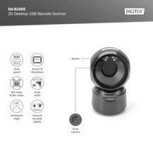 DIGITUS Scanner di codici a barre USB da tavolo 1D 2D, compatibile con codici QR