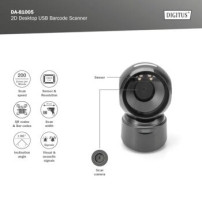 DIGITUS Scanner di codici a barre USB da tavolo 1D 2D, compatibile con codici QR