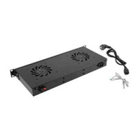 Lanberg AK-1502-B - Pannello di ventilazione - Nero - 2 ventole - 1U - AC - 230 V