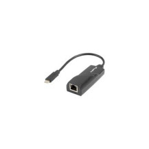 Lanberg NC-1000-02 - USB tipo C - RJ-45 - Nero - 1 pezzo(i) - 0,15 m