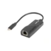 Lanberg NC-1000-02 - USB tipo C - RJ-45 - Nero - 1 pezzo(i) - 0,15 m