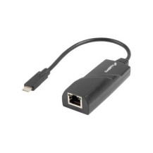 Lanberg NC-1000-02 - USB tipo C - RJ-45 - Nero - 1 pezzo(i) - 0,15 m