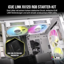 Corsair iCUE Link RX120 RGB Triple Starter Kit - Ventola per case - 120 mm - bianco (confezione da 3)