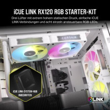 Corsair iCUE Link RX120 RGB Triple Starter Kit - Ventola per case - 120 mm - bianco (confezione da 3)