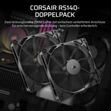 Corsair RS140 - Gehäuselüfter - 140 mm - Schwarz (Packung mit 2)
