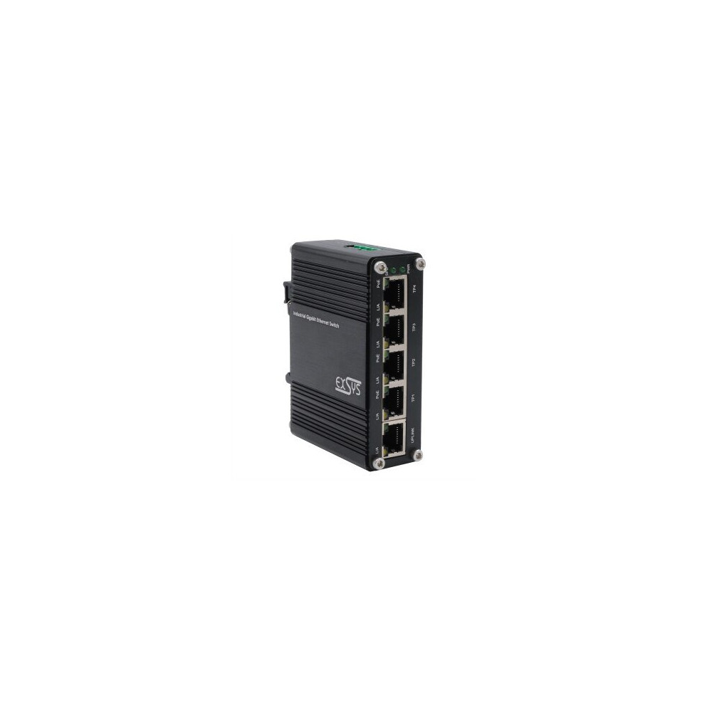 Exsys Switch 5Port Industrie Ethernet PoE 4x10/100/1000Tx 12-48VDC - Switch - 0,1 Gbps