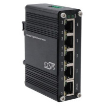 Exsys Switch 5Port Industrie Ethernet PoE 4x10/100/1000Tx 12-48VDC - Switch - 0,1 Gbps