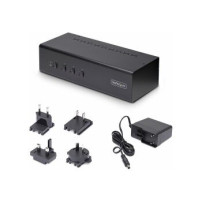 StarTech.com Switch KVM DisplayPort a 4 porte e doppio monitor, 4K 60Hz, 2 porte hub USB 5 Gbps, 2 porte USB 2.0 HID, commutazio